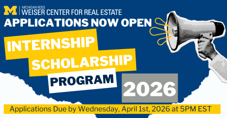 Internship Scholarship Program | Michigan Ross Weiser Center for Real ...